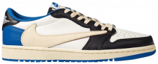 [LJR버전] 여성용 나이키 에어조던1 x 트래비스 스콧 프라그먼트 디자인 블루블랙 DM7866-140