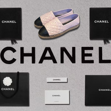 [로퍼/플랫]chanel 22s 팬더샵 cc로고 퀄팅플랫폼 슬립온 플랫슈즈