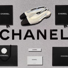 [펌프스/힐] CHANEL SHOES 팬더샵슈즈 샤넬슬링백 CC로고 퀄팅미드샌들 화이트