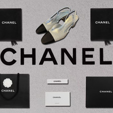 [펌프스/힐] CHANEL SHOES 23p 팬더샵슈즈 샤넬슬링백 CC로고 퀄팅미드힐 실버