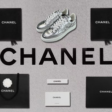 [스니커즈] CHANEL 24C 샤넬운동화 펜던트 카프스킨 cc로고 페브릭 신발 실버