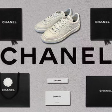 [스니커즈] CHANEL 23A 팬더샵신발 패브릭 샤식스 크루즈 샤넬 운동화화이트